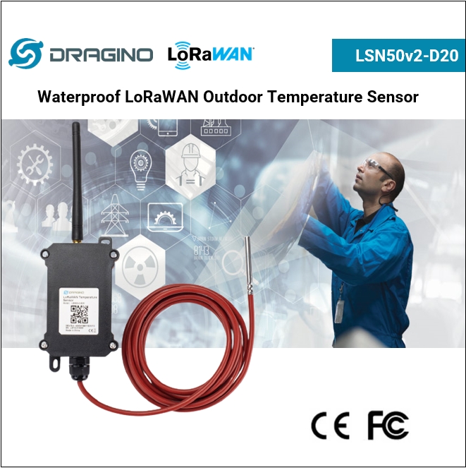 Dragino LSN50v2-D20 LoRaWAN Waterproof Outdoor Temperature Sensor (EU868)