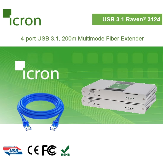 Raven 3104  4 Port 100m USB 3-2-1 CAT 6A/7 Extender System