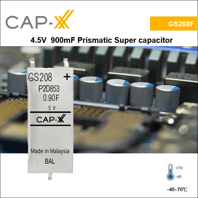 GS208F 4.5V 900mF Prismatic Super Cap