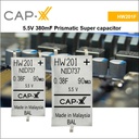 HW201F 5.5V 380mF Prismatic Super Capacitor