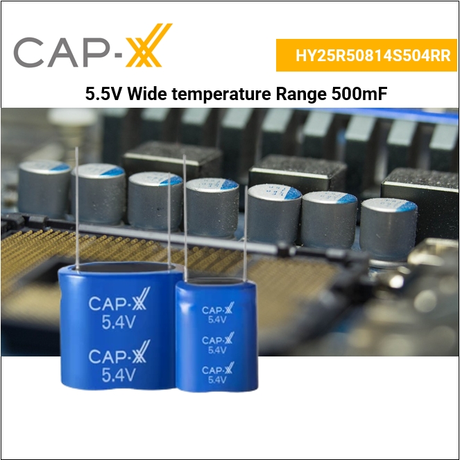 HY25R50814S504RR 5.5V 500mF High Temperature module Radial lead shrink wrap