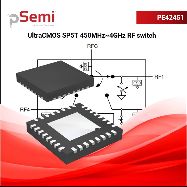 PE42451 SP5T High Iso RF switch