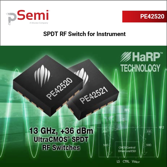 PE42520 SPDT High Iso, High Power Instrumentation Switch