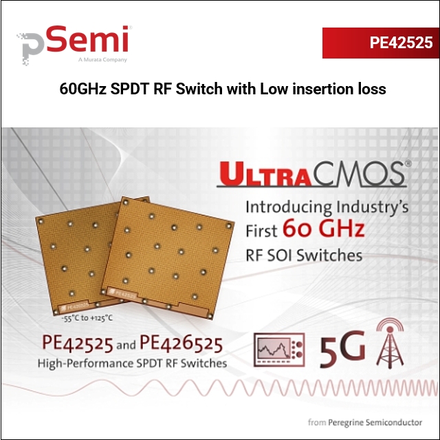 PE42525 SP4T, High Iso, Absorptive, 50Ω Instrumentation Switch