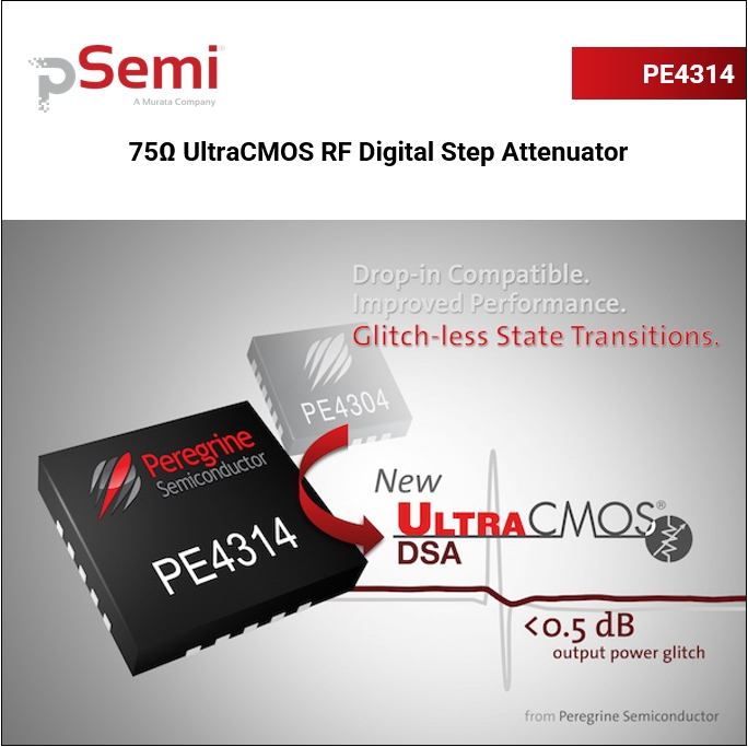 PE4314 Digital Step Attenuator, optional ext. Vss