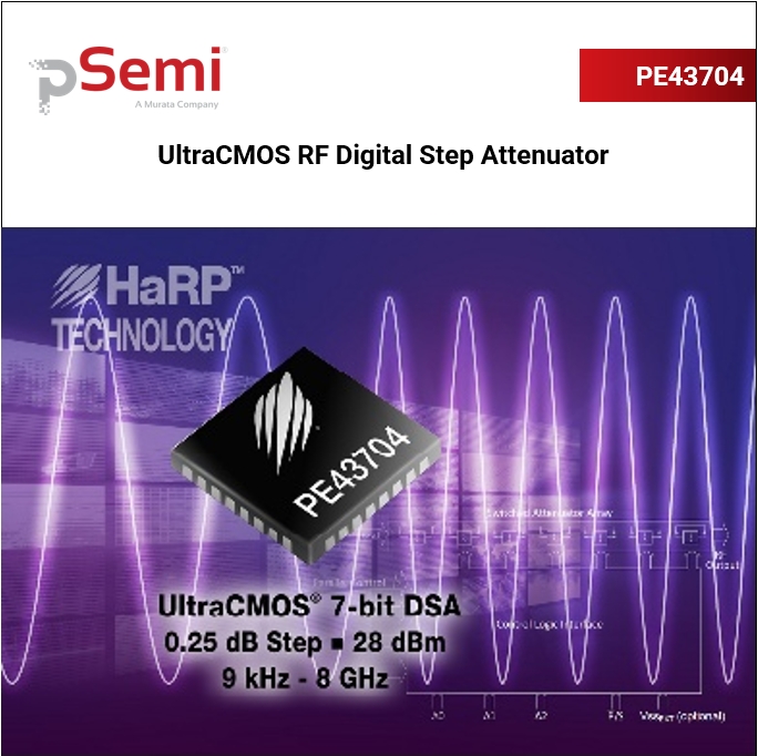 PE43704 UltraCMOS® RF Digital Step Attenuator