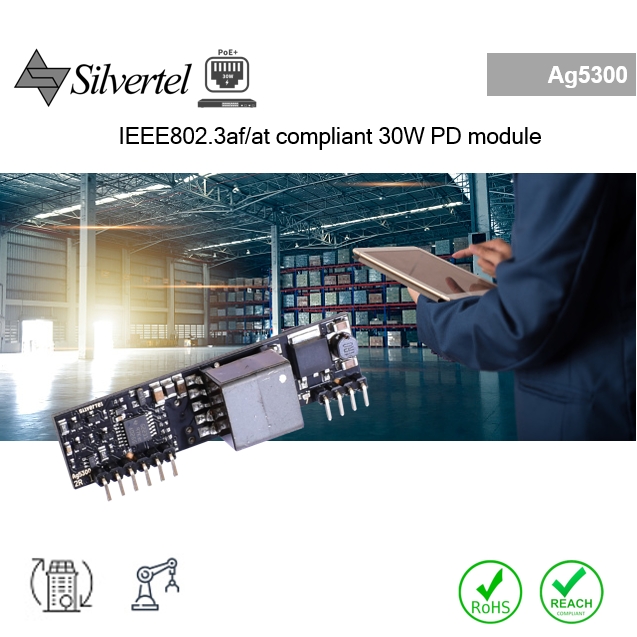 Ag5324 PD Module, 30W, IEEE802.3at compliant, 12V or 24V