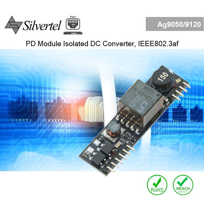 Ag9120-S PD Module, Isolated DC-DC converter, IEEE802.3af compliant, 5V or 12V Output