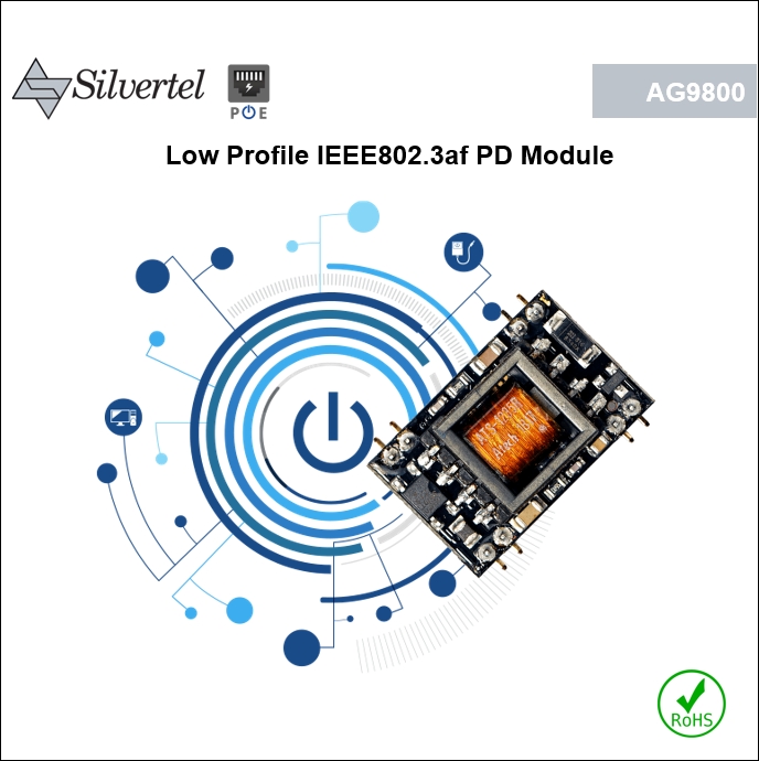 Ag9800 PD Module, Isolated DC-DC converter, IEEE802.3af compliant