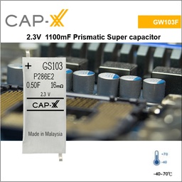 [GW103F] GW103F 2.3V 1100mF Prismatic Super cap