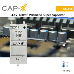[GS206F] GS206F 4.5V 600mF Prismatic Super cap