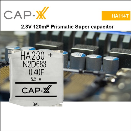 [HA114T] HA114T 2.8V 120mF Prismatic Super Capacitor