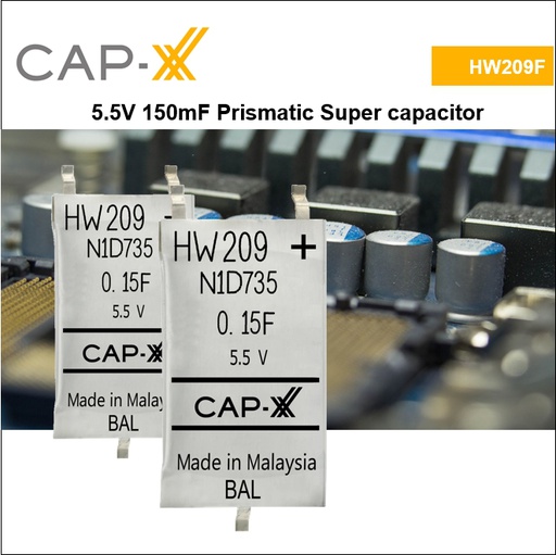 [HW209F] HW209F 5.5V 150mF Prismatic Super Capacitor
