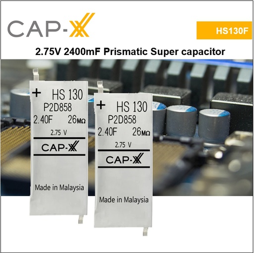 [HS130F] HS130F 2.75V 2400mF Prismatic Super Capacitor