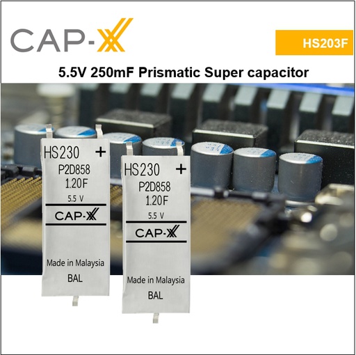 [HS203F] HS203F 5.5V 250mF Prismatic Super Capacitor