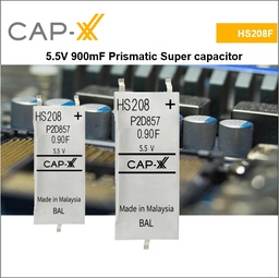 [HS208F] HS208F 5.5V 900mF Prismatic Super Capacitor