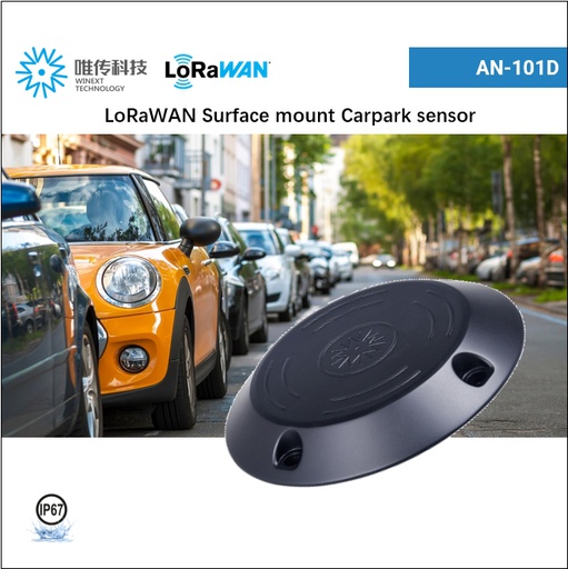 LoRaWAN Surface Mounted Type Smart Parking Sensor