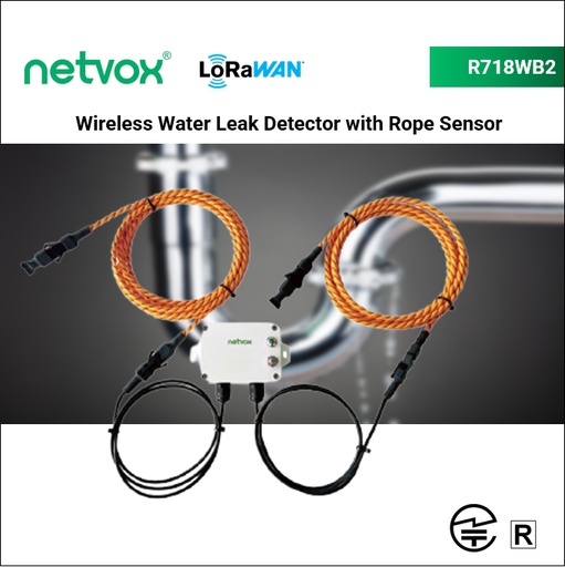 R718WB2 Wireless Water Leak Detector with Rope Sensor