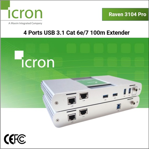 Raven 3104 Pro 4-port USB 3.2, 100m CAT 6a/7 Extender System