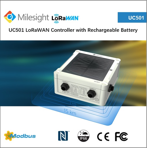 UC501 LoRaWAN Remote Control with Solar panel