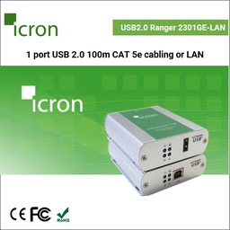 USB 2.0 Ranger® 2301GE-LAN 1 port USB 2.0 100m CAT 5e cabling or LAN