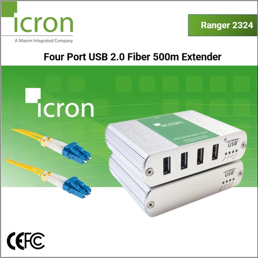 USB 2.0 Ranger 2324 Four-port Multimode Fiber 500m extender